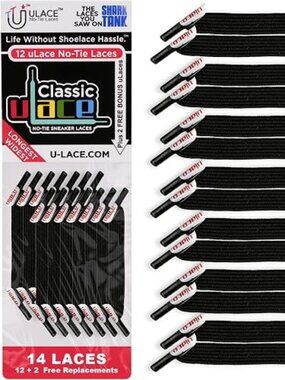 uLace Classic No-Tie Shoelaces - Black